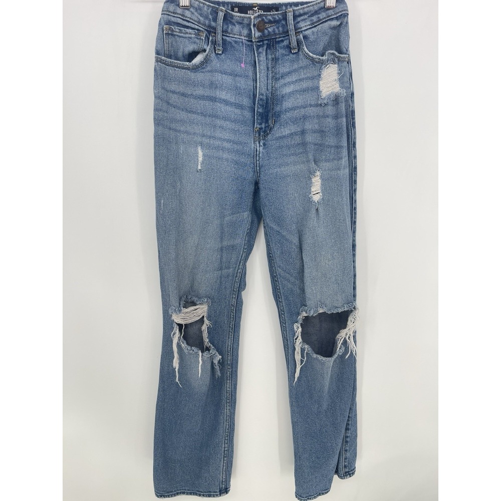 Hollister Women's Ultra High-Rise Dad Jeans Size 0R 24x31 Light Faded Wash Q0017